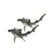 English Made Blue Shark Pewter Cufflinks