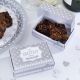Pack of 10 Chic Boutique Cake Boxes White & Silver