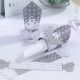 Pack of 10 Chic Boutique Napkin Rings White & Silver