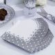 Pack of 20 Chic Boutique Napkins - White/Silver
