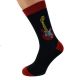 Red Guitar Navy Blue With Red Toe/Heel Woven Design Mens Socks UK 5-12