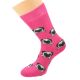 Pug Dog Design Pink Woven Ladies Socks UK 3.5-7.5