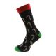 Novelty Christmas Candy Cane Woven Design, Navy Blue, Green & Red Unisex Adult Socks UK 5-12