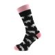 Novelty Pink Pig Woven Design, Navy Blue & Pale Pink, Unisex Adult Socks UK 5-12