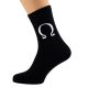 Omega Greek Letter Design Mens Black Socks