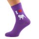 I Love Bulldogs Womens Purple Socks.