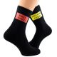 Red & Yellow Card Football Sports Themed Mens Black Socks