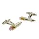 Pencil Design Rhodium Plated Cufflinks
