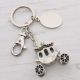Ivory Classic Princess Carriage Keyring (Engravable)