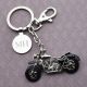 Personalised Black and Silver Motorbike Keyring 