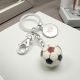 Classic Red & Blue Football Keyring With Personalised Trolley Tag