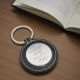 Personalised Round Black Leatherette Keyring