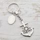 Anchor and Wheel Keyring  (Engravable)