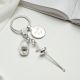 Fencing Foil and Cap Keyring With Personalised Trolley Tag