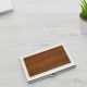 Wood Effect Business Card Holder Metal Case