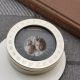 Personalised with Photo Silver Finish Metal Desk World Time Indicator Paperweight & Magnifying Glass 