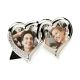 Interlocking Twin Hearts Crystal Encrusted Silver Plated Photo Frame