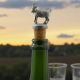 English Made Pewter Goat Wine Bottle Stopper in Gift Pouch