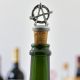 English Made Pewter and Cork Anarchy Wine Bottle Stopper in Pouch