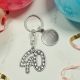 Personalised English Made Pewter with Gems 40 Keyring in Gift Pouch