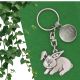 Personalised English Made Pewter Bunny Rabbit with Gems Keyring
