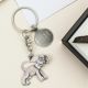 Personalised English Made Pewter Puppy Dog with Gems Keyring