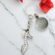 Personalised English Made Pewter Stiletto Shoe with Gems Keyring