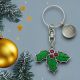 Personalised English Made Pewter Holly and Berries Keyring