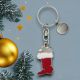 Personalised English Made Pewter Christmas Red Stocking Keyring
