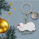Personalised English Made Pewter Snowman on Sledge Keyring