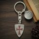 Personalised English Made Pewter Templar Shield Keyring