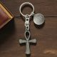English Made Pewter Ankh Symbol Keyring (Engravable)