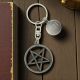 Personalised English Made Pewter Dark Pentagram Keyring