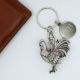 Personalised English Made Pewter Cockerel Keyring