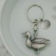 Personalised English Made Pewter Duck Keyring in a Pouch