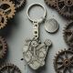 Personalised English Made Pewter Mechanical Heart Keyring