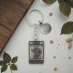 Personalised English Made Pewter Death Tarot Card Keyring in Gift Pouch