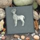 Stag English Made Pewter Lapel Pin Badge in Box