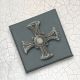 St Cuthbert's Cross English Made Pewter Lapel Pin Badge Presented in a Box