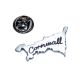 Map of Cornwall English Made Pewter Lapel Pin Badge