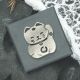Beckoning Cat English Made Pewter Lapel Pin Badge in Box