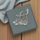 Stag Head English Made Pewter Lapel Pin Badge in Box