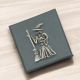 Witch Holding Broom English Made Pewter Lapel Pin Badge in Box