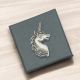 Unicorn Head English Made Pewter Lapel Pin Badge in Box
