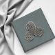 English Handmade Pewter Trisk Lapel Pin Badge In Box