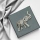 Lucky Elephant English Made Pewter Lapel Pin Badge in a Box