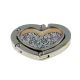 Ladies Handbag Hanger, Personalised with your initials. Love Heart Shaped., Presented with Organza Bag