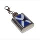 1oz Hip Flask Keyring, Scottish Saltire Flag & Pheasant Design