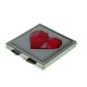 Geometric Red Heart on Spots Design Handbag Mirror