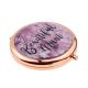 Beautiful Mum Roses on Wood Design Rose Gold Handbag Mirror
